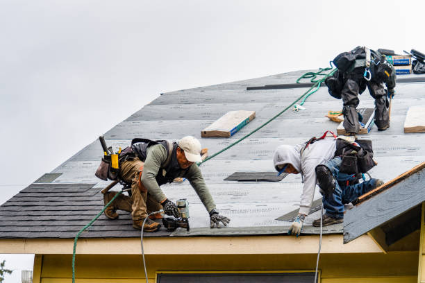 Professional Gutter Installation technician working in Cassopolis, MI